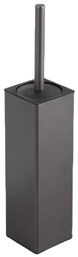 Viva NERO WC-kefe tartó - szögletes - GUN METAL - fürdőszobai kiegészítő