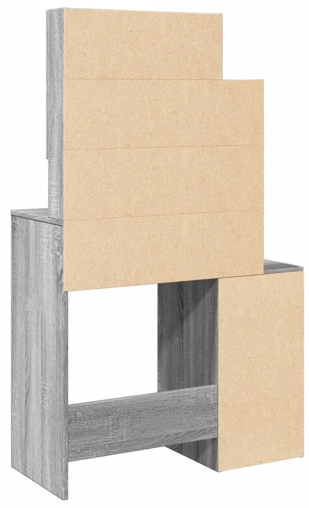 szürke sonoma színű fésülködőasztal szekrénnyel 80 x 35 x 132cm
