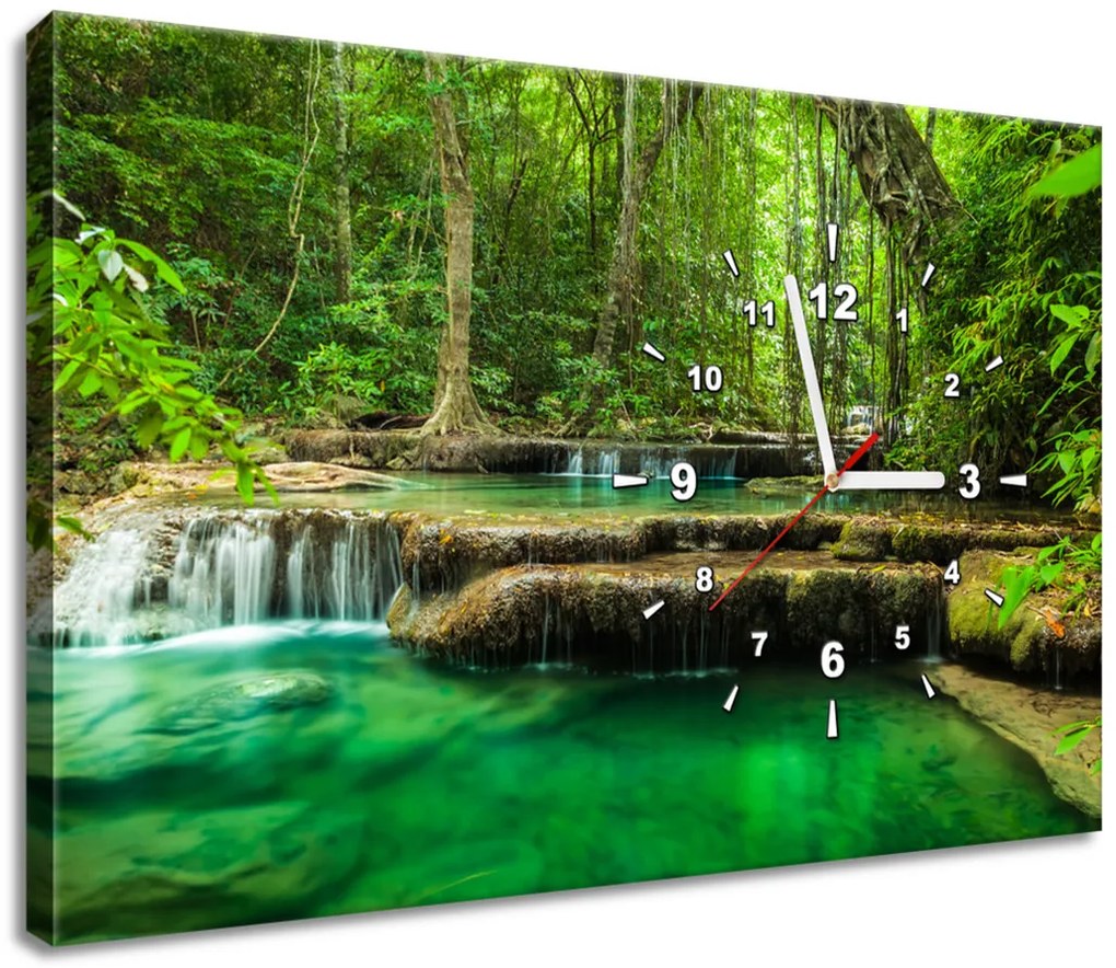 Gario Órás falikép Erawan vízesés Thaiföldön Méret: 100 x 40 cm