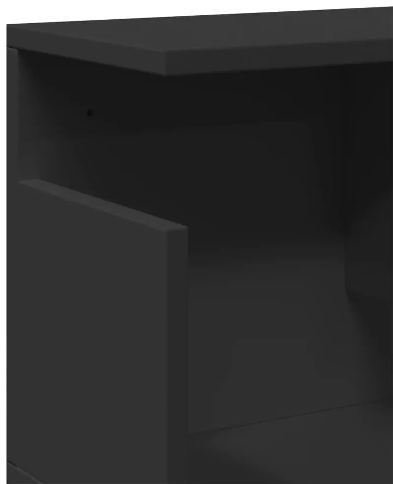 fekete szerelt fa faliszekrény 80 x 20 x 30 cm