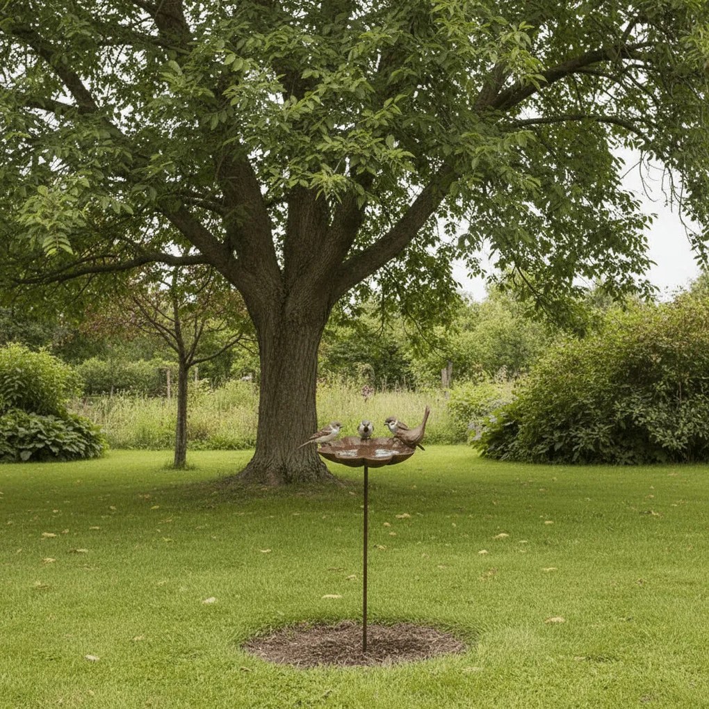 Leszúrható öntöttvas madáretető és itató, 80 cm
