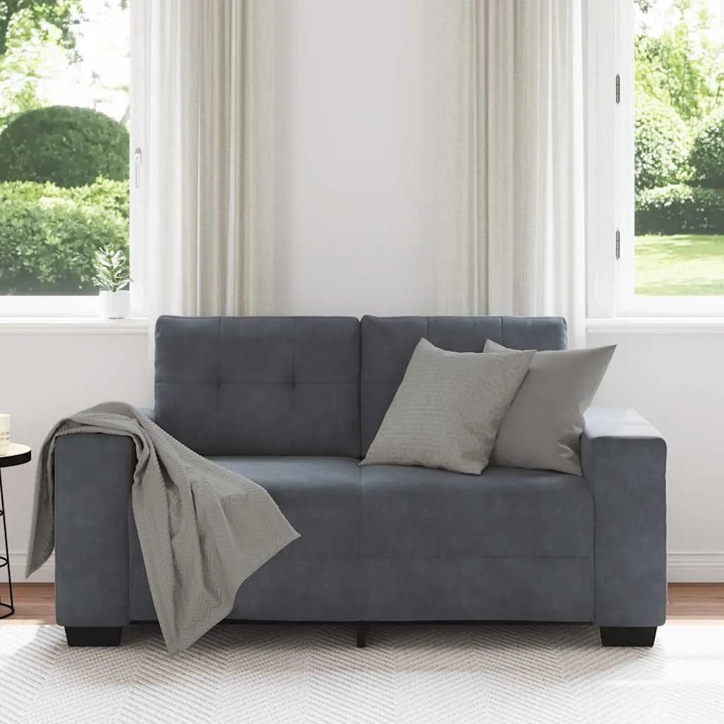 sötétszürke bársony loveseat kanapé 120 cm