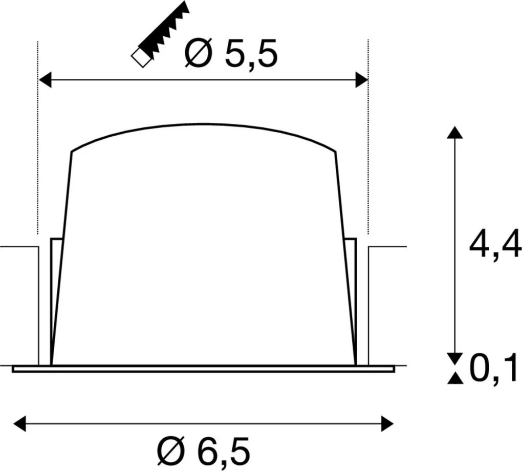 SLV NUMINOS® XS 1005527 Beépíthető spotlámpa 1x7W/LED 3000K 730LM IP20/IP44