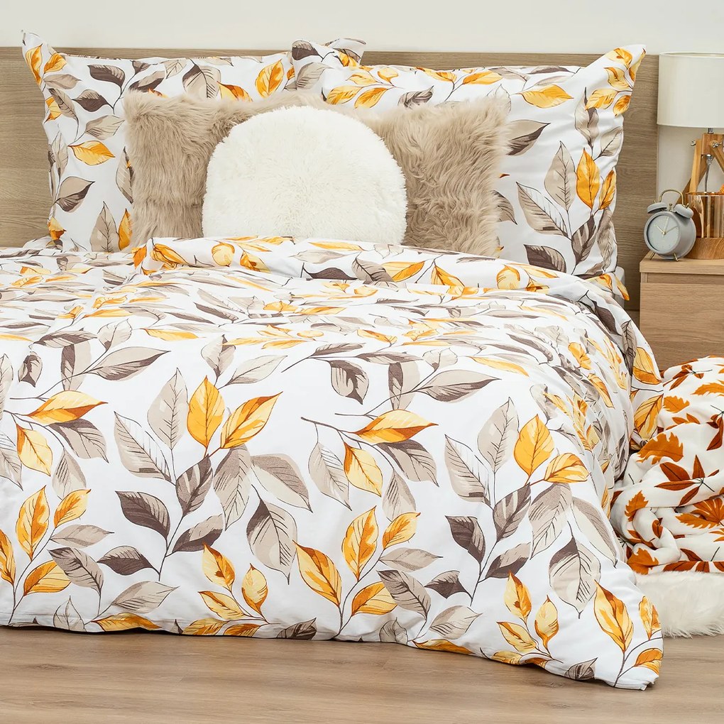 4Home Autumn Leaves pamut ágyneműhuzat, 140 x 200 cm, 70 x 90 cm