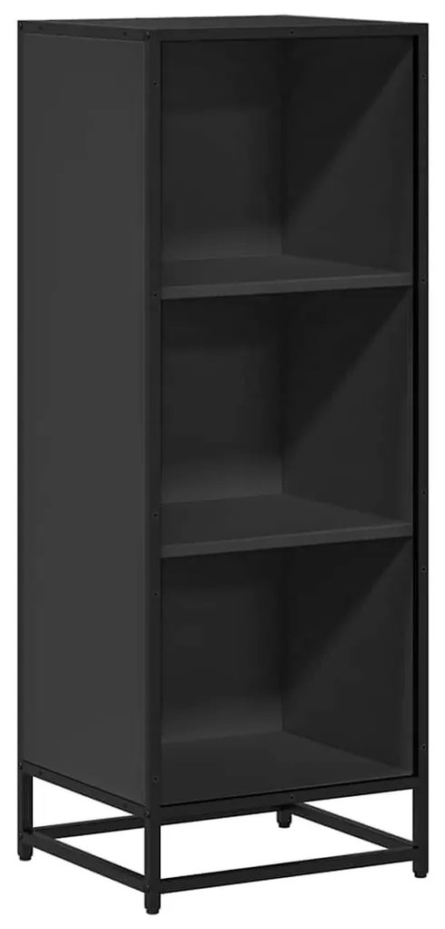 fekete forgácslap könyvszekrény 40x35x107,5 cm