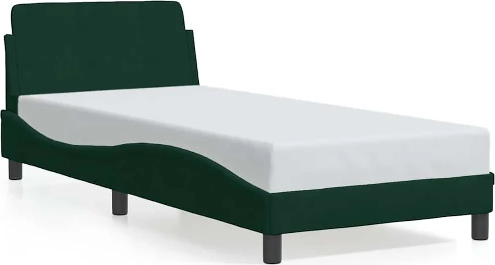 vidaXL sötétzöld bársony ágykeret Dover 80 x 200 cm