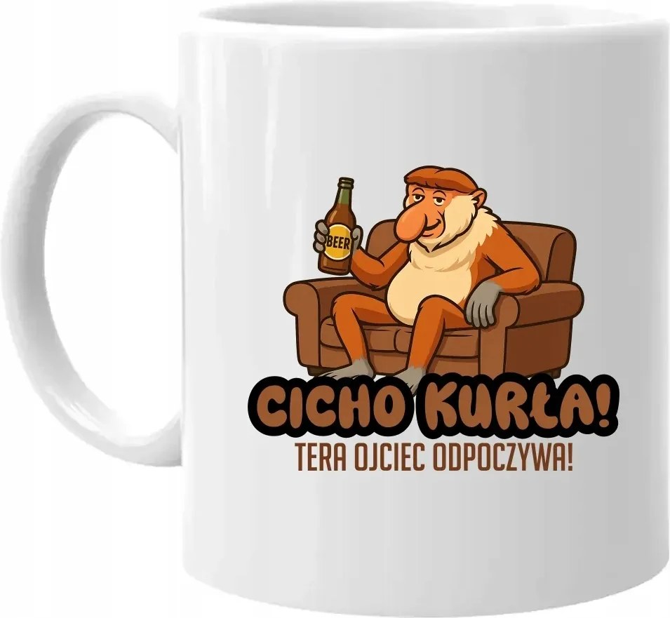 Csendben a tyúk, most az apa pihen! Vicces Bögre Ajándék Apának