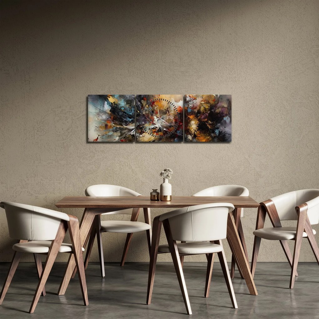 Kép - Absztrakt grafika (órával) (90x30 cm)