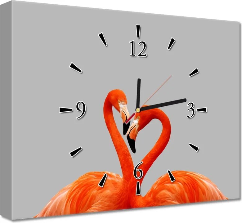 Faliórák 40x30 Flamingók