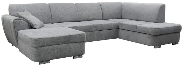 SERPA U-alakú, kihúzható, jobb oldali sarokgarnitúra tárolóval, szürke