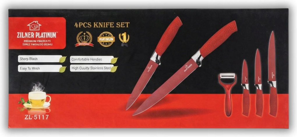 Konyhai kések hámozó szett 4x Zilner Platinum