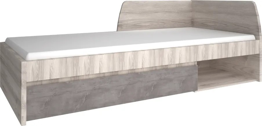 Ágy, 90x200, nairobi gesztenye/onix, JESI NEW