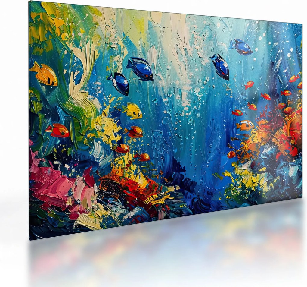 Üveg kép - A víz alatti világ festése (70x50 cm)