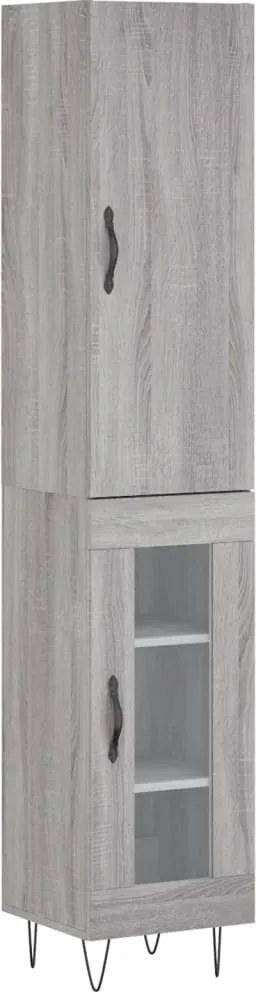 vidaXL szürke sonoma szerelt fa magasszekrény 34,5 x 34 x 180 cm