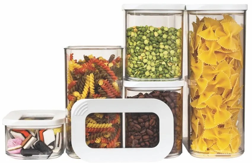 Élelmiszertartó doboz szett 5 db-os Modula White – Mepal