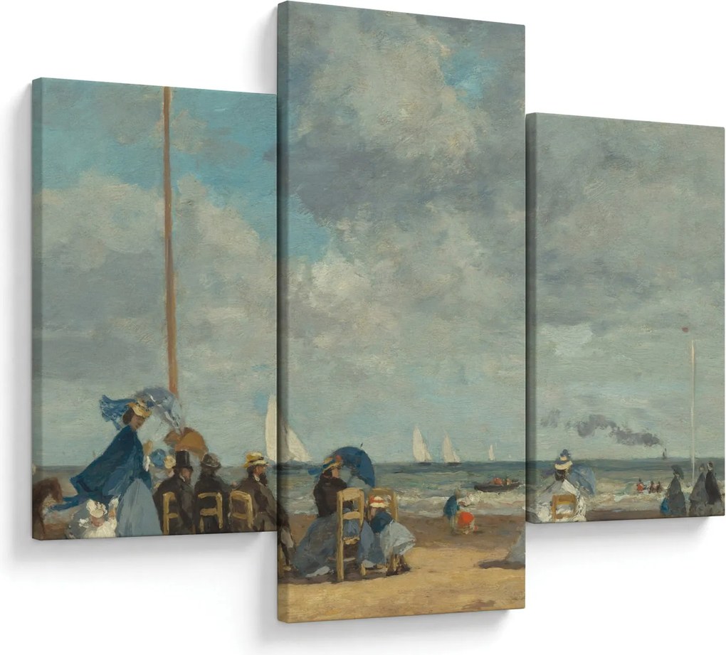 Kép - Eugène Boudin, Beach  at Trouville, reprodukciók (90x60 cm)