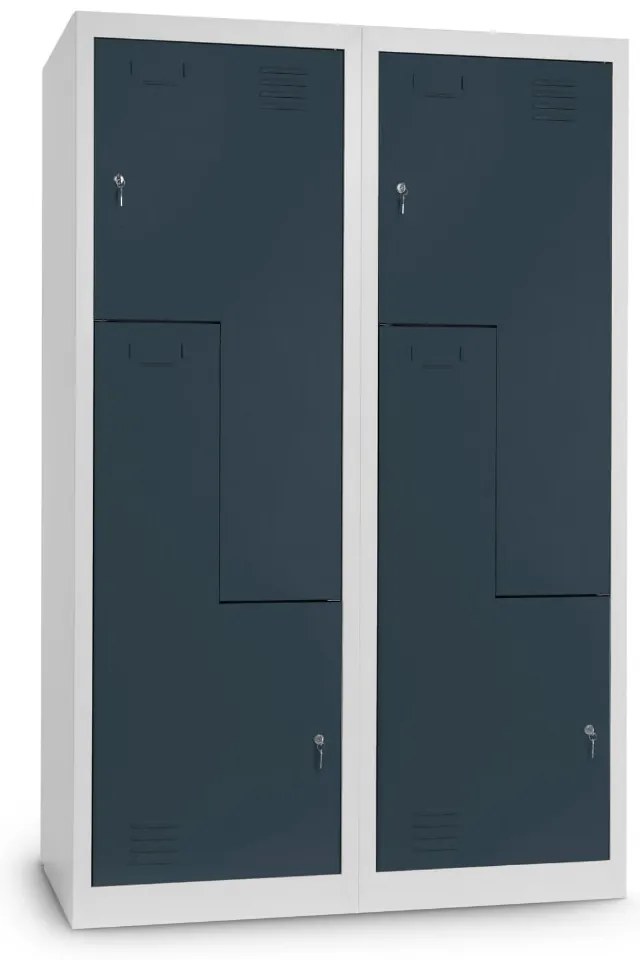 Fém szekrény Z, 120 x 50 x 180 cm, hengerzár, antracit - ral 7016
