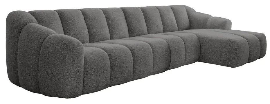Szürke sarokkanapé (jobb oldali-heverő résszel) Shell – Miuform