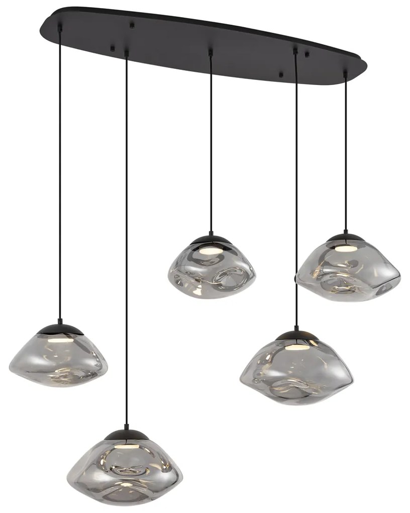 Design függőlámpa fekete füstüveggel, 5-ös - Gus