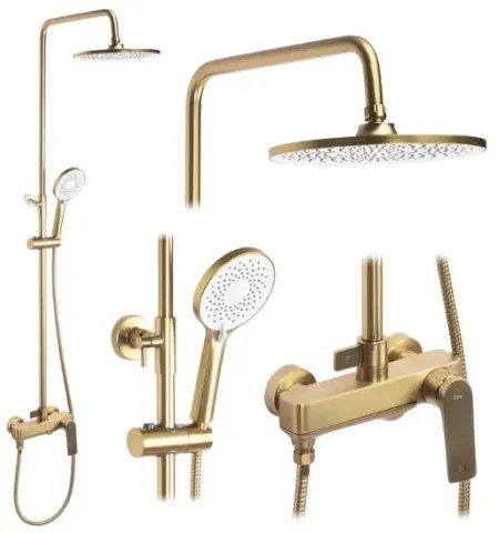 REA-P2400 - AVALON zuhanyszett csapteleppel, szálcsiszolt arany