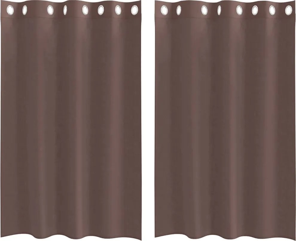 vidaXL 2 db barna fátyolfüggönyök rojtokkal 140x175 cm