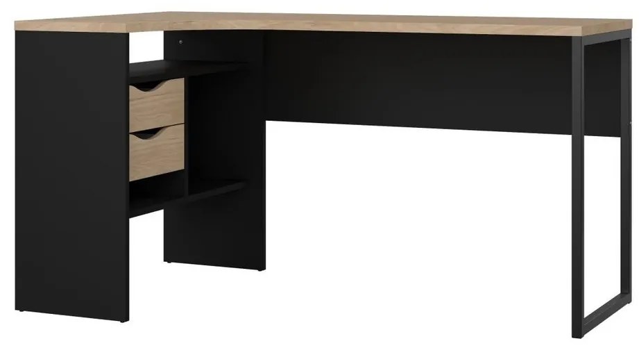 Felix Corner íróasztal, fekete matt / jackson hikorifa