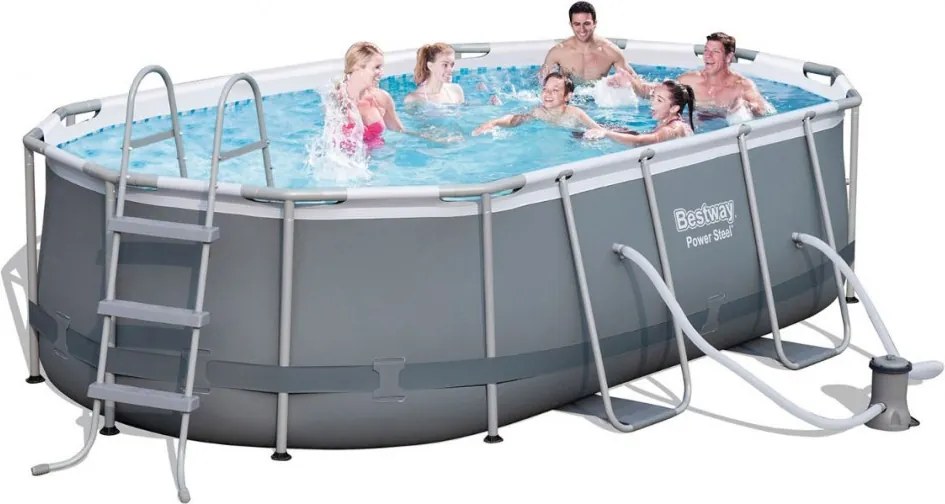 Bestway PUERTO RICO ovális fémvázas medence szett 424 x 250 x 100 cm