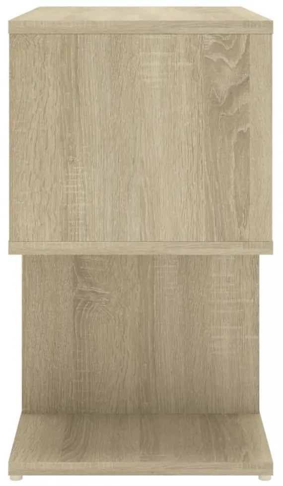 2 db sonoma tölgy színű szerelt fa éjjeliszekrény 50x30x51,5 cm