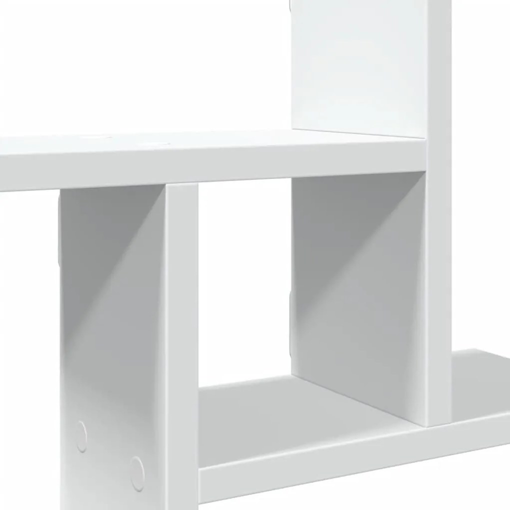 2 db fehér szerelt fa fali polc 38 x 12 x 38 cm