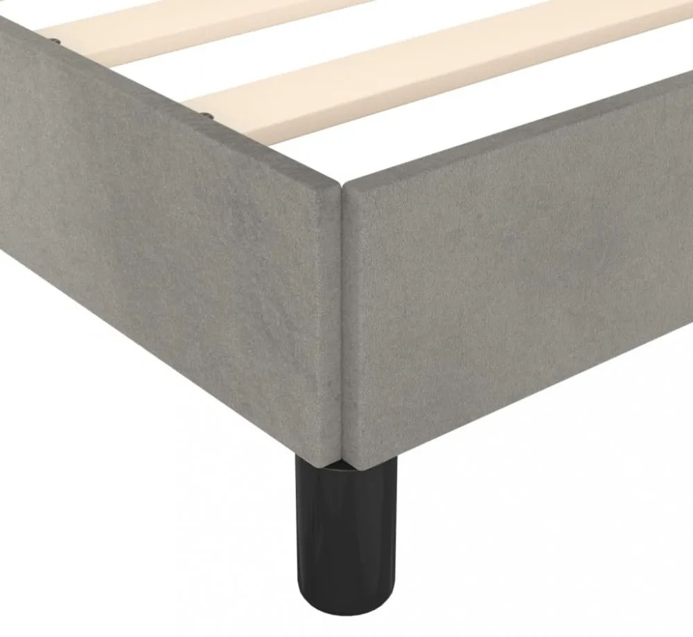 világosszürke bársony ágykeret matrac nélkül 120x200 cm