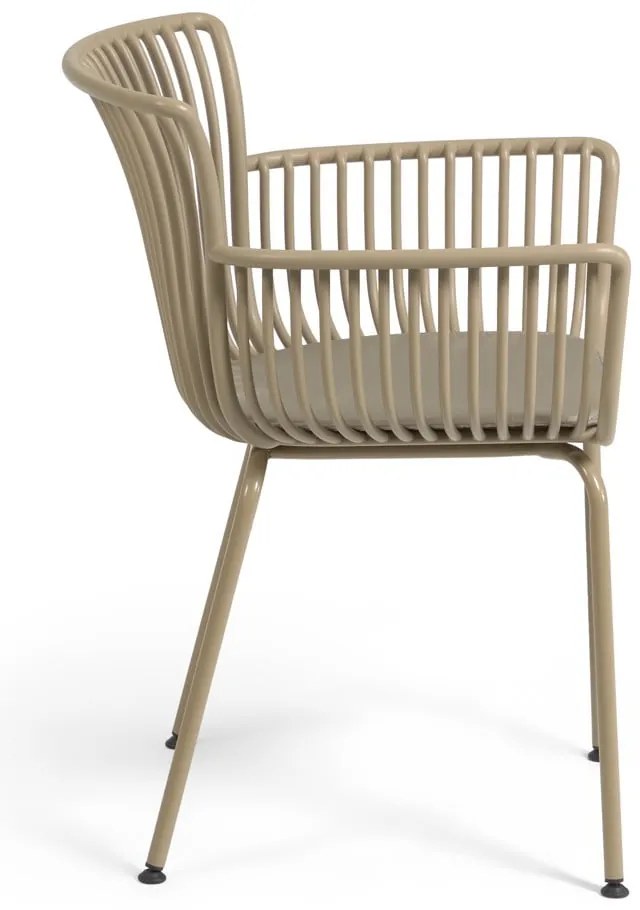 Bézs fém-műanyag kerti szék Surpika – Kave Home