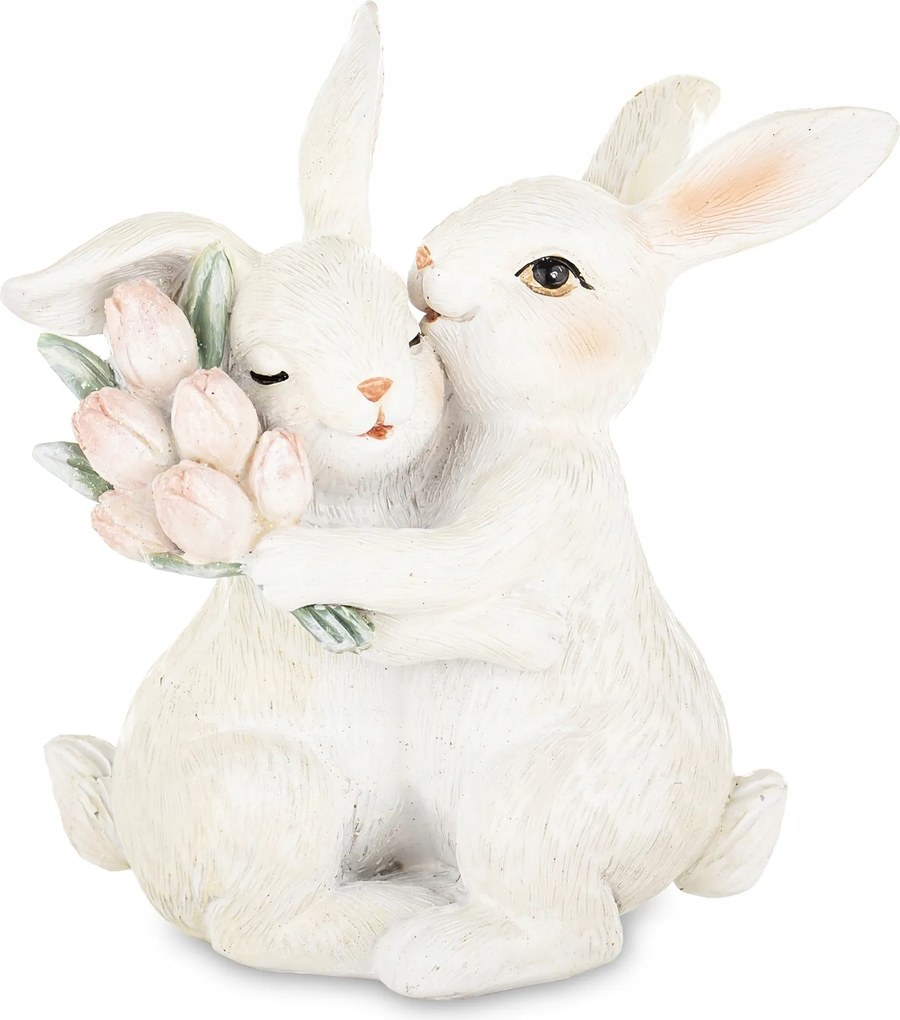 Húsvéti figura ölelgethető nyulak csokorral 11x11x6cm ArtPol 183352