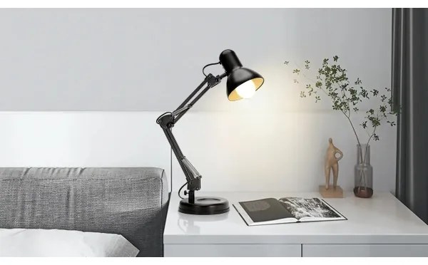 Aigostar - Asztali lámpa 2in1 1xE27/40W/230V fekete