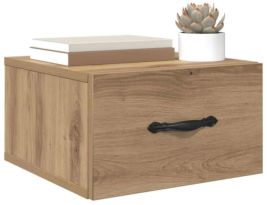 Éjjeliszekrény fiókkal kézműves tölgy 35 x 35 x 20 cm Faanyag