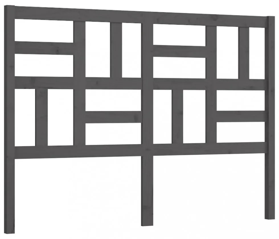szürke tömör fenyőfa ágyfejtámla 126x4x104 cm