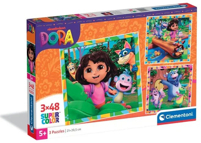 Dóra, a felfedező Jungle Quest 3x48 db-os puzzle Clementoni