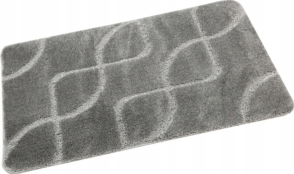 Gumírozott Szőnyeg Szürke Puha Wc-szőnyeg Mosóvonalas 50x60 cm
