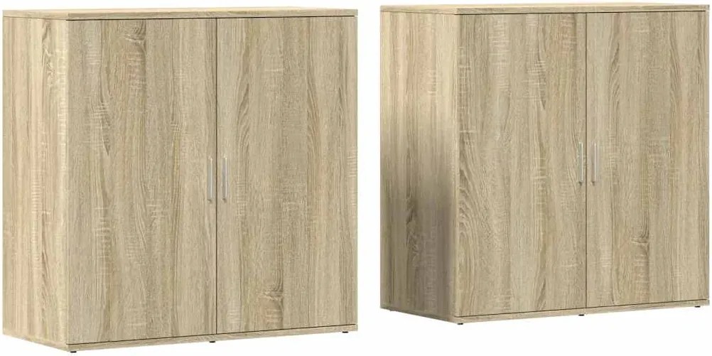 vidaXL 2 db sonoma tölgy színű szerelt fa tálalóasztal 79 x 38 x 80 cm