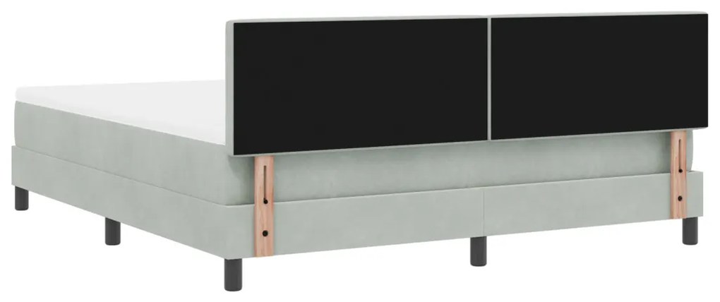 Boxspring Ágy Mattal és LED Fénnyel Szürke 180x200 cm Bársonyos