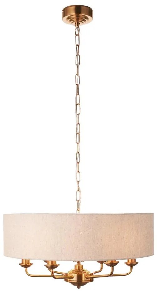 Endon 110722 - Láncos csillár HIGHCLERE 6xE14/40W/230V bézs/sárgaréz átm. 55 cm