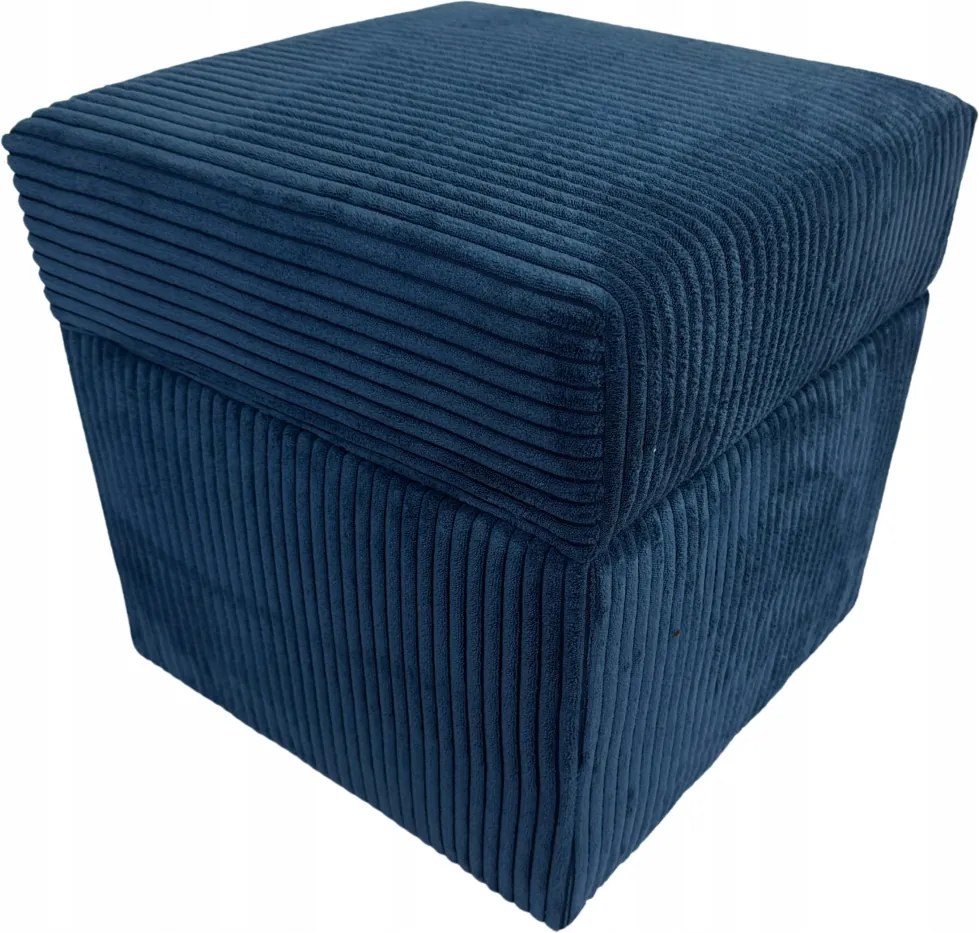 Négyzet alakú nyitható puff, sötétkék szín