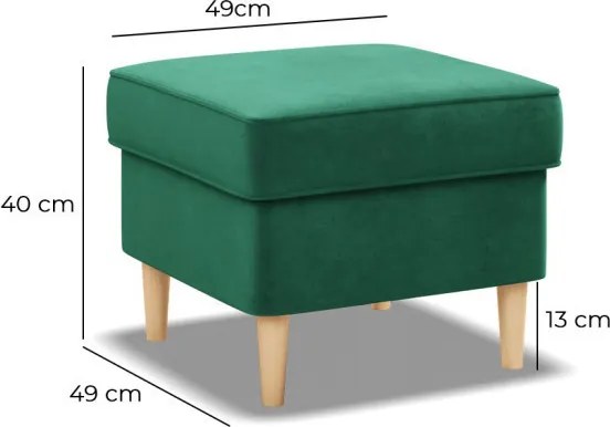 Uszak lábtartó, bársony, zöld