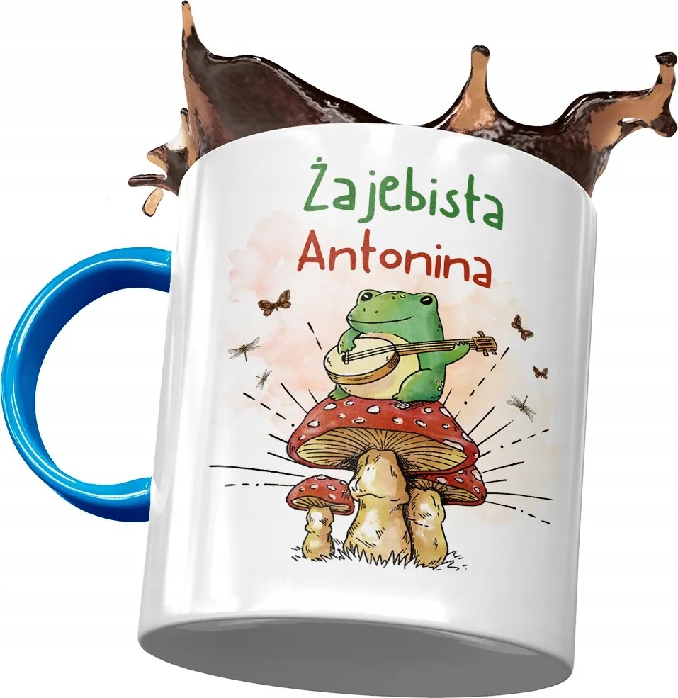 Kék Bögre Antonina Lányoknak Ajándék Nyomtatott Fotóval