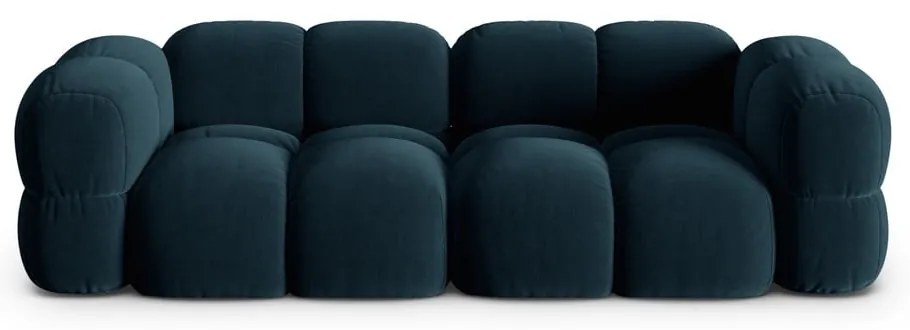 Sötétkék bársony kanapé 250 cm Loretto – Cosmopolitan Design