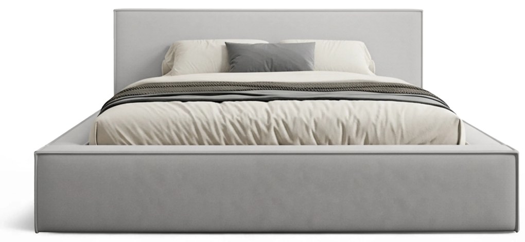 Nirello kárpitozott ágy 160x200 tárolóval - szürke Castel 80 bársony