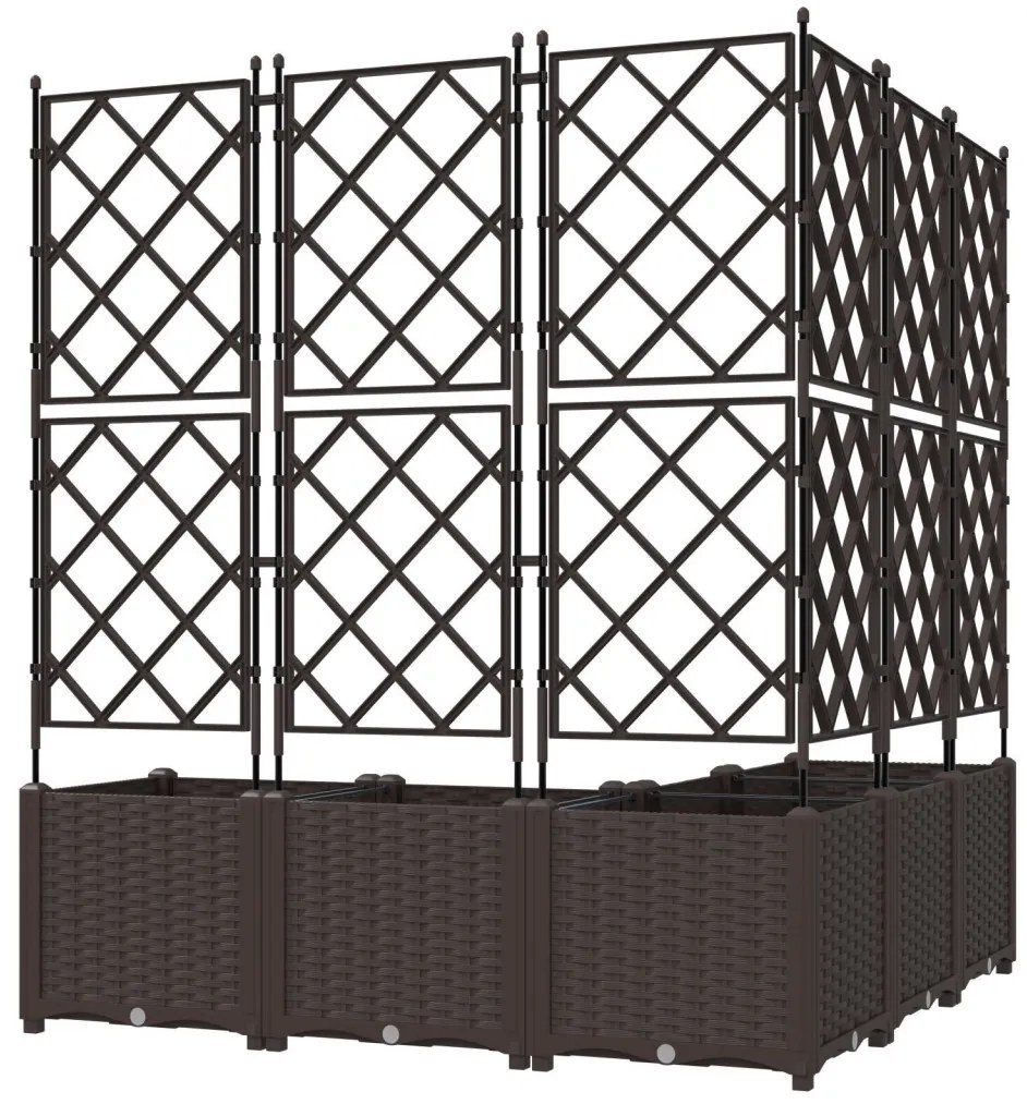 Kert Cserép Rácsos 5 db Barna 120x120x143 cm