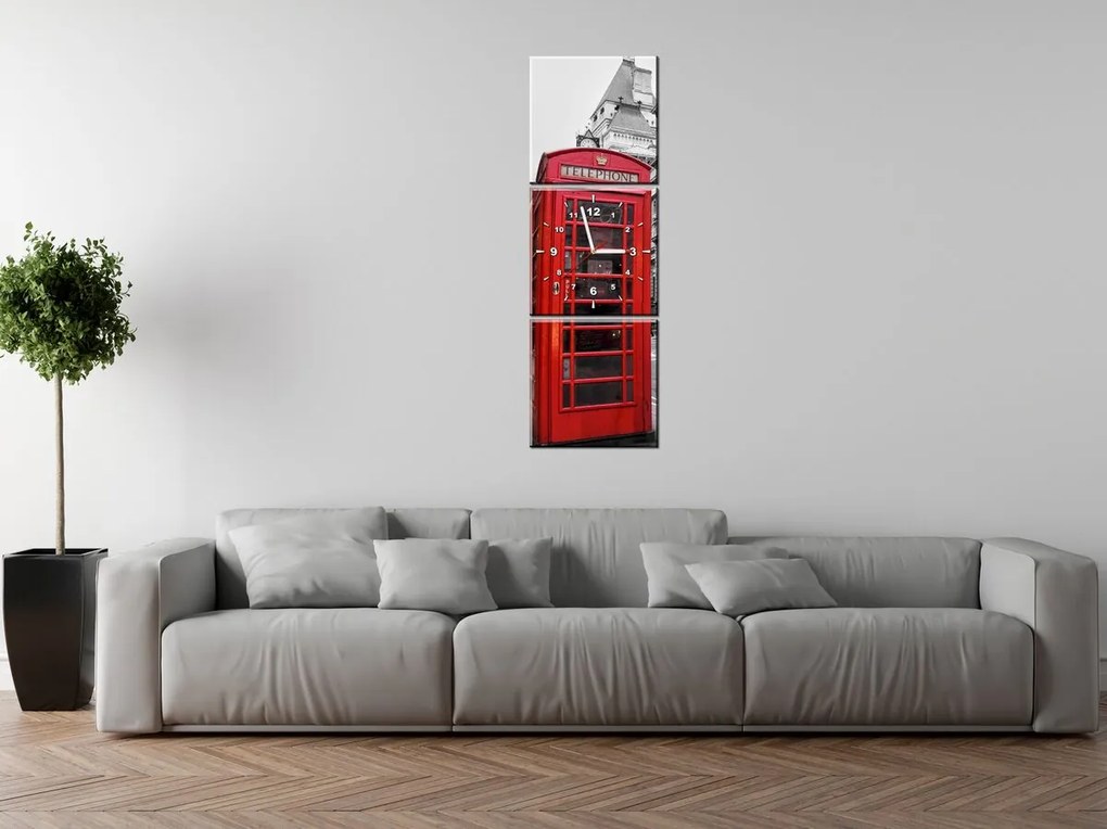 Gario Órás falikép Telefonfülke Londonban UK - 3 részes Méret: 80 x 40 cm