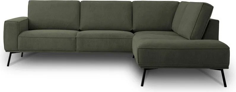 Sötétzöld zsenília sarokkanapé (jobb oldali-L alakú) Amsterdam – Scandic