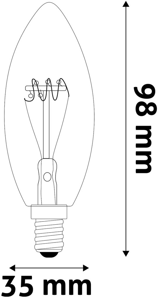 Avide LED Soft Filament Candle 3W E14 EW 2700K