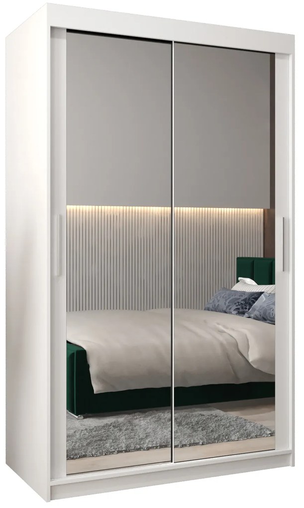 Ruhásszekrény 120 cm Toki 3 (matt fekete + matt fehér). 1065055